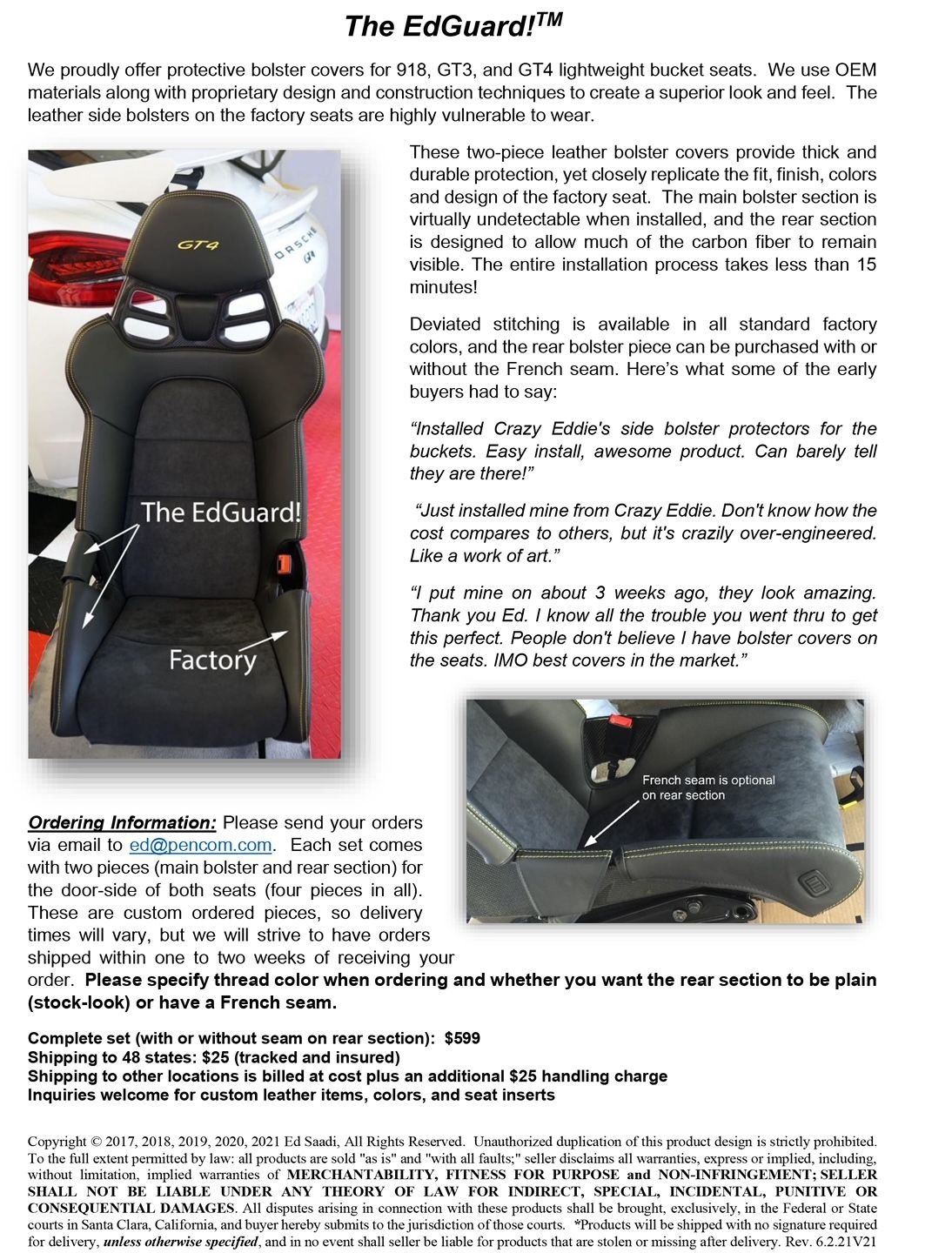 LWBS Protective Bolster Covers Rennlist Porsche Discussion Forums