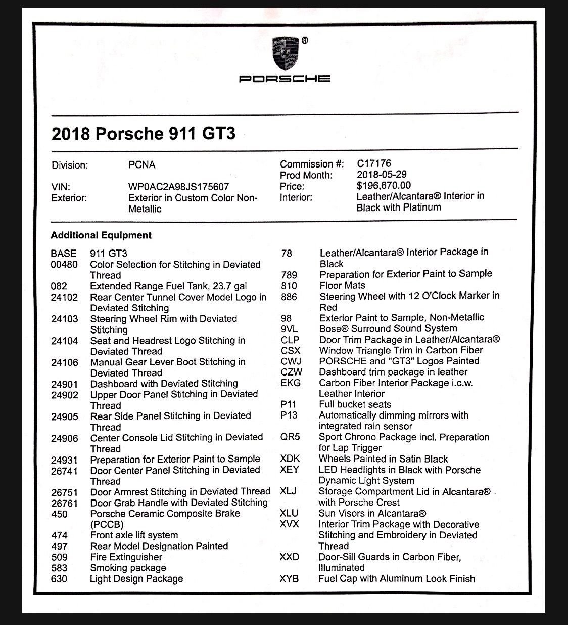 2018 Porsche GT3 - 2018 991.2 GT3 Gulf Blue/Orange PTS 14Kmiles, LWB, Lift, Loaded $196k msrp, full ppf, - Used - Bedford, NH 3110, United States