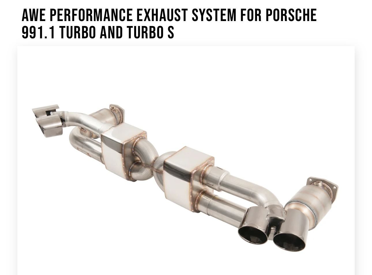 Engine - Exhaust - AWE PERFORMANCE EXHAUST SYSTEM FOR PORSCHE 991.1 TURBO AND TURBO S - Used - -1 to 2024  All Models - West Haven, CT 06516, United States