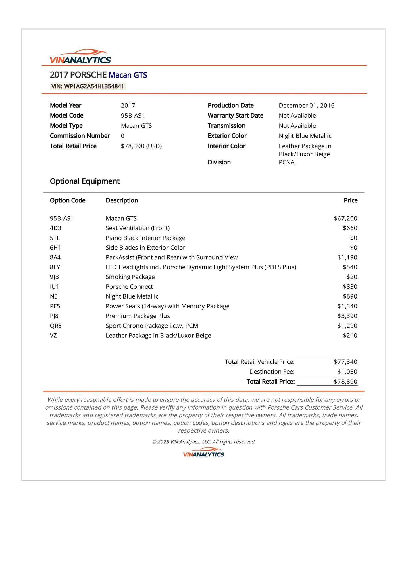 2017 Porsche Macan - 2017 Porsche Macan GTS | 96,750 miles | Full Life-to-Date Service History Available - Used - VIN WP1AG2A54HLB54841 - 96,750 Miles - 6 cyl - AWD - Automatic - SUV - Blue - Greenwich, CT 06830, United States