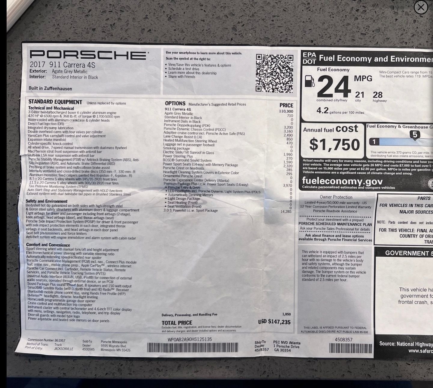 2017 Porsche 911 - 2017 911 C4S FACTORY POWERKIT! - Used - Irvine, CA 92618, United States