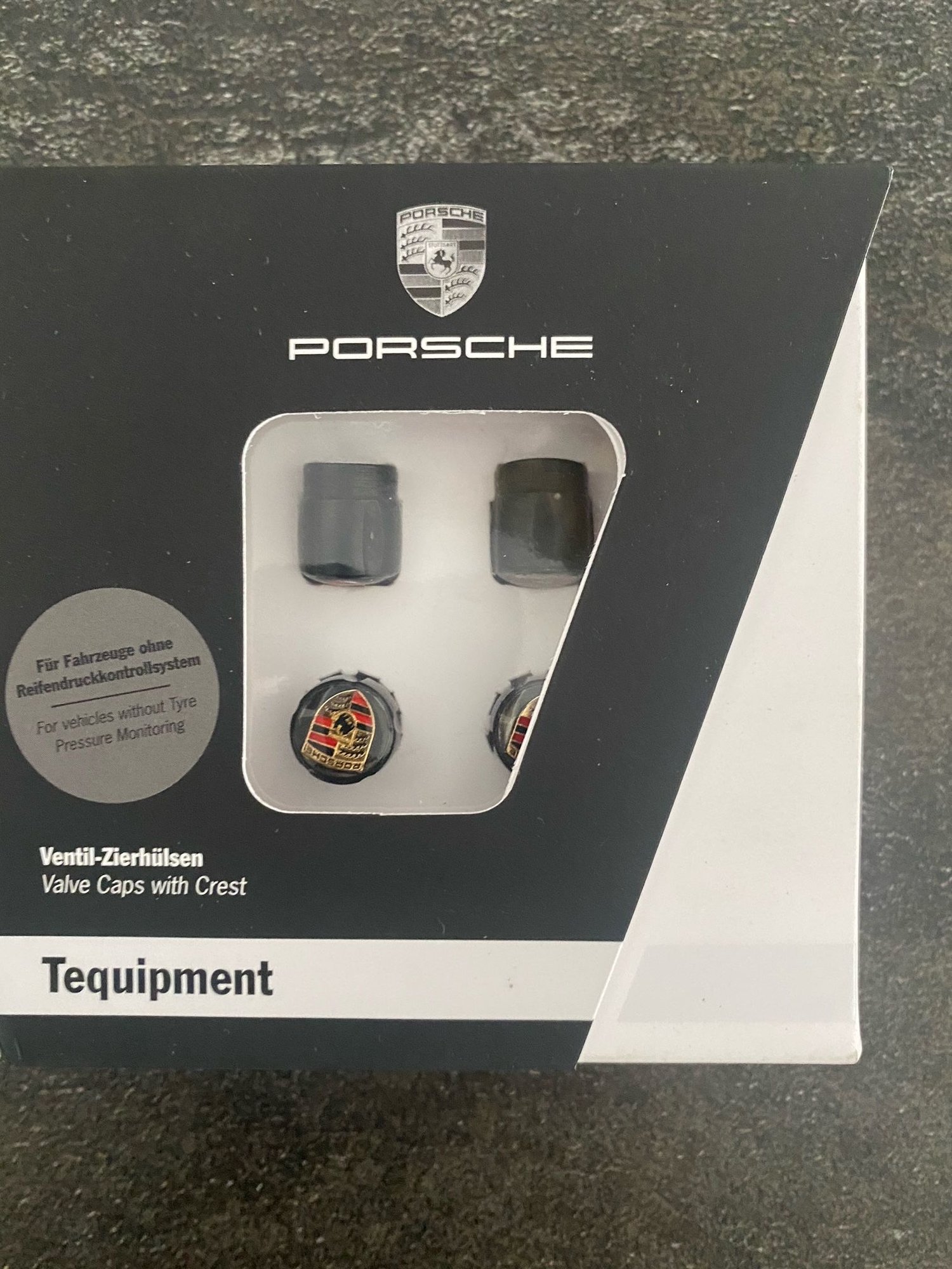 Accessories - Genuine Porsche Tequipment Black Valve Stem Caps - Used - 2005 to 2008 Porsche 911 - Chews Landing, NJ 08012, United States