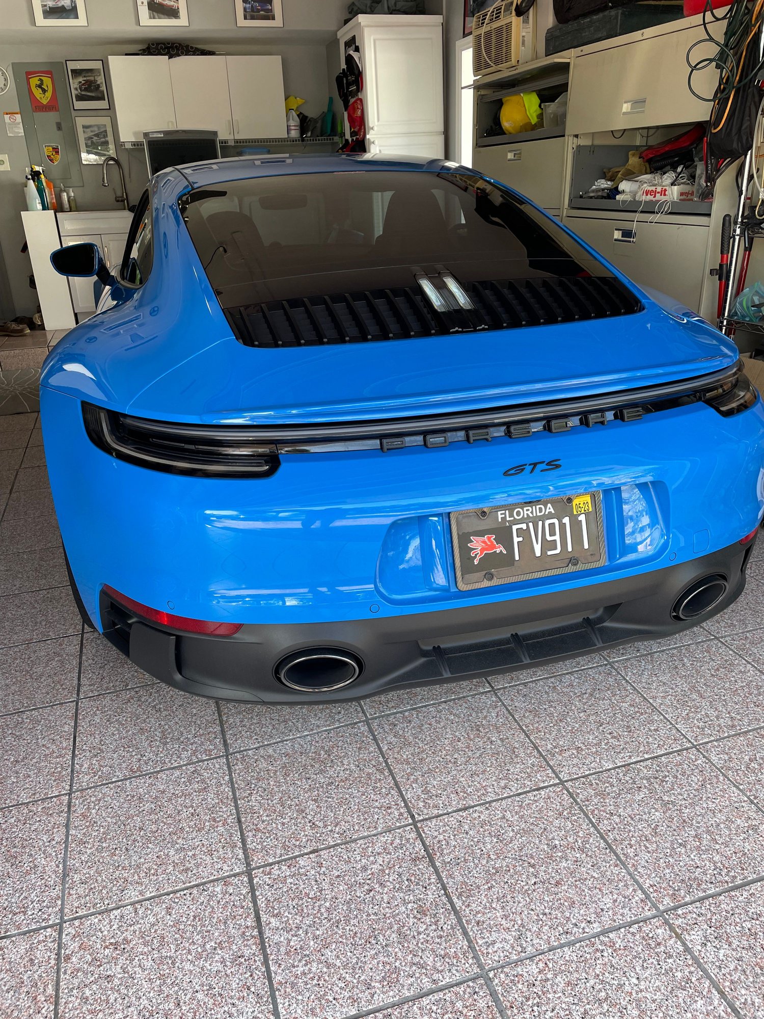 Accessories - 992 REAR SPOILER CARBON FIBRE PAINTED SHARK BLUE - Used - 2020 to 2023 Porsche 911 - Fort Lauderdale, FL 33308, United States