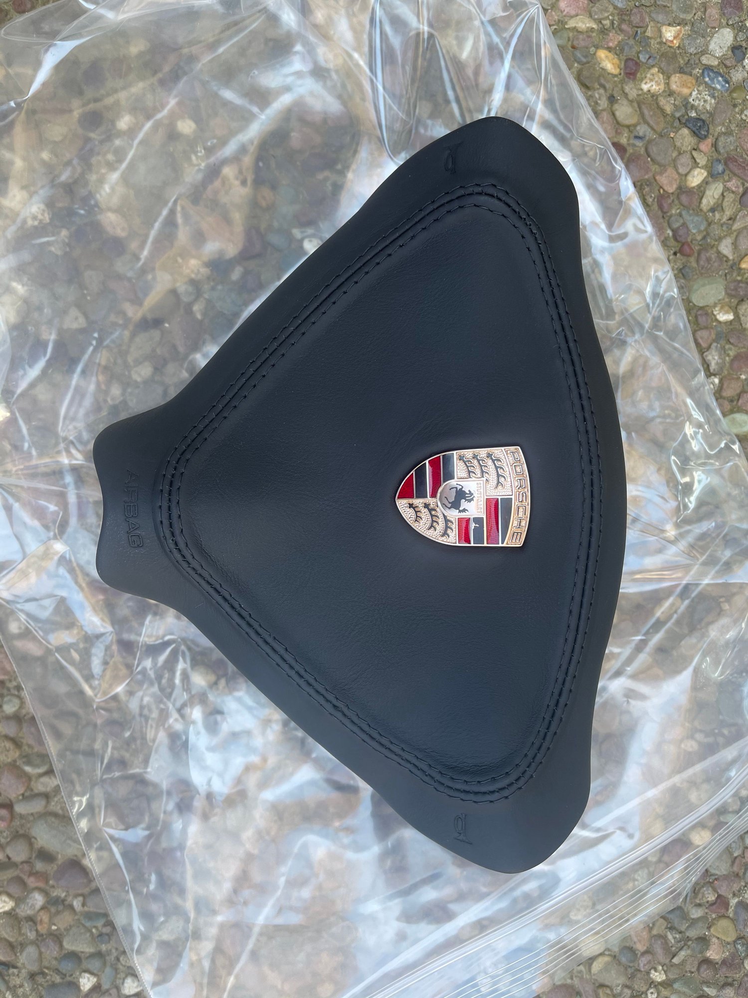 Interior/Upholstery - Black Leather Airbag for 996 3-Spoke Steering Wheel - New - 1989 to 2007 Porsche 911 - Hayward, CA 94544, United States