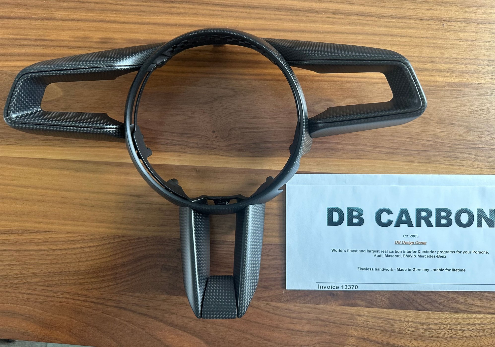 Interior/Upholstery - DB Carbon Steering Wheel Trim arm (with Sport Chrono) for Taycan - New - -1 to 2024  All Models - Denver, CO 80238, United States