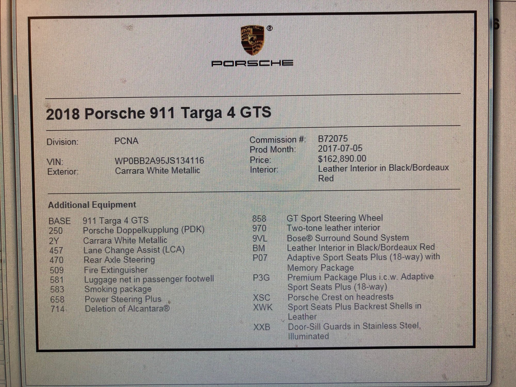 2018 Porsche 911 - 2018 991.2 TARGA 4 GTS 93XX miles CPO UNTIL 2024 - Used - VIN WP0BB2A95JS134116 - 9,300 Miles - 6 cyl - AWD - Automatic - Coupe - White - Nlr, AR 72116, United States