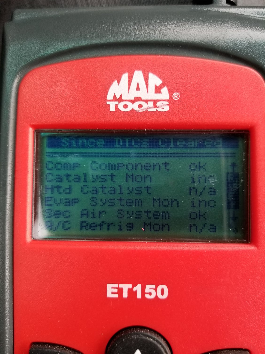 evap system monitor reset