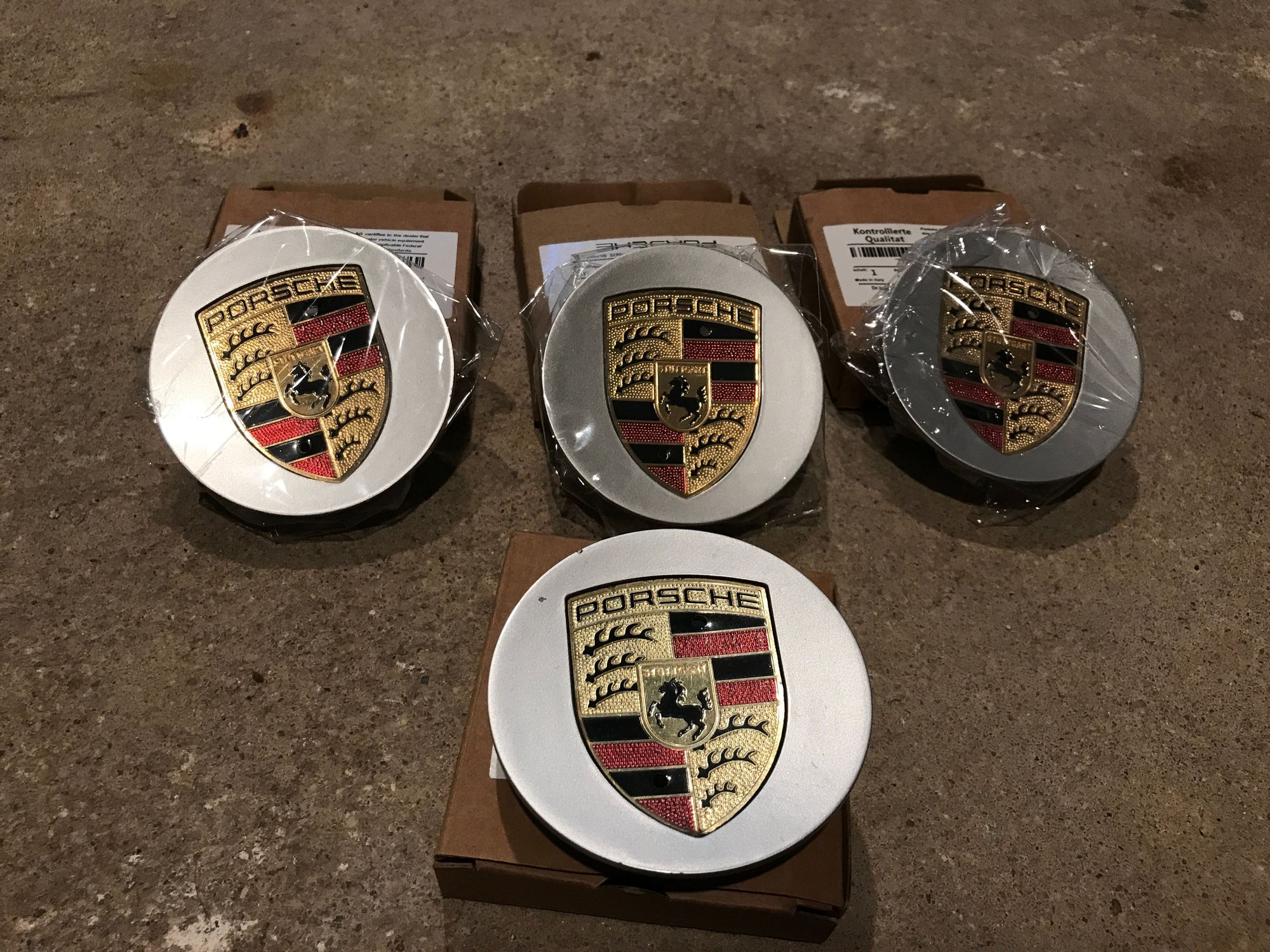 Genuine Silver Center Caps With Color Porsche Crest Rennlist