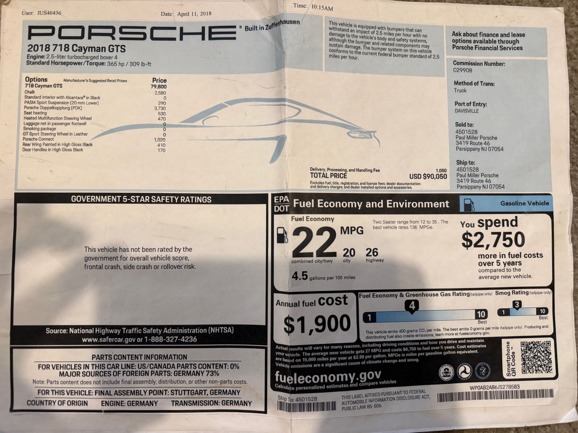2018 Porsche 718 Cayman - 2018 Porsche Cayman GTS - PDK - Used - Alhambra, CA 91801, United States