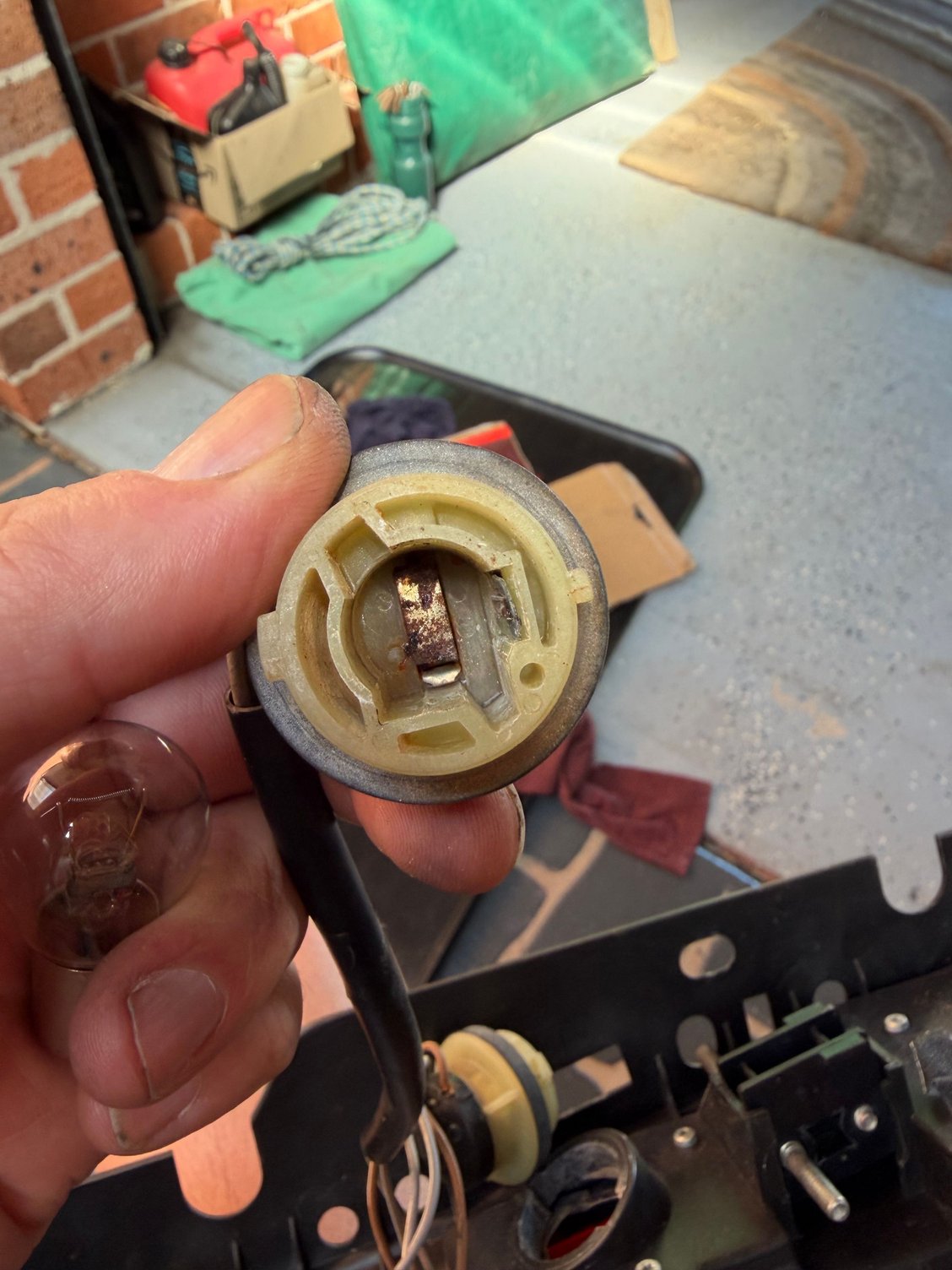 The bulb sockets are cooked. Corroded as