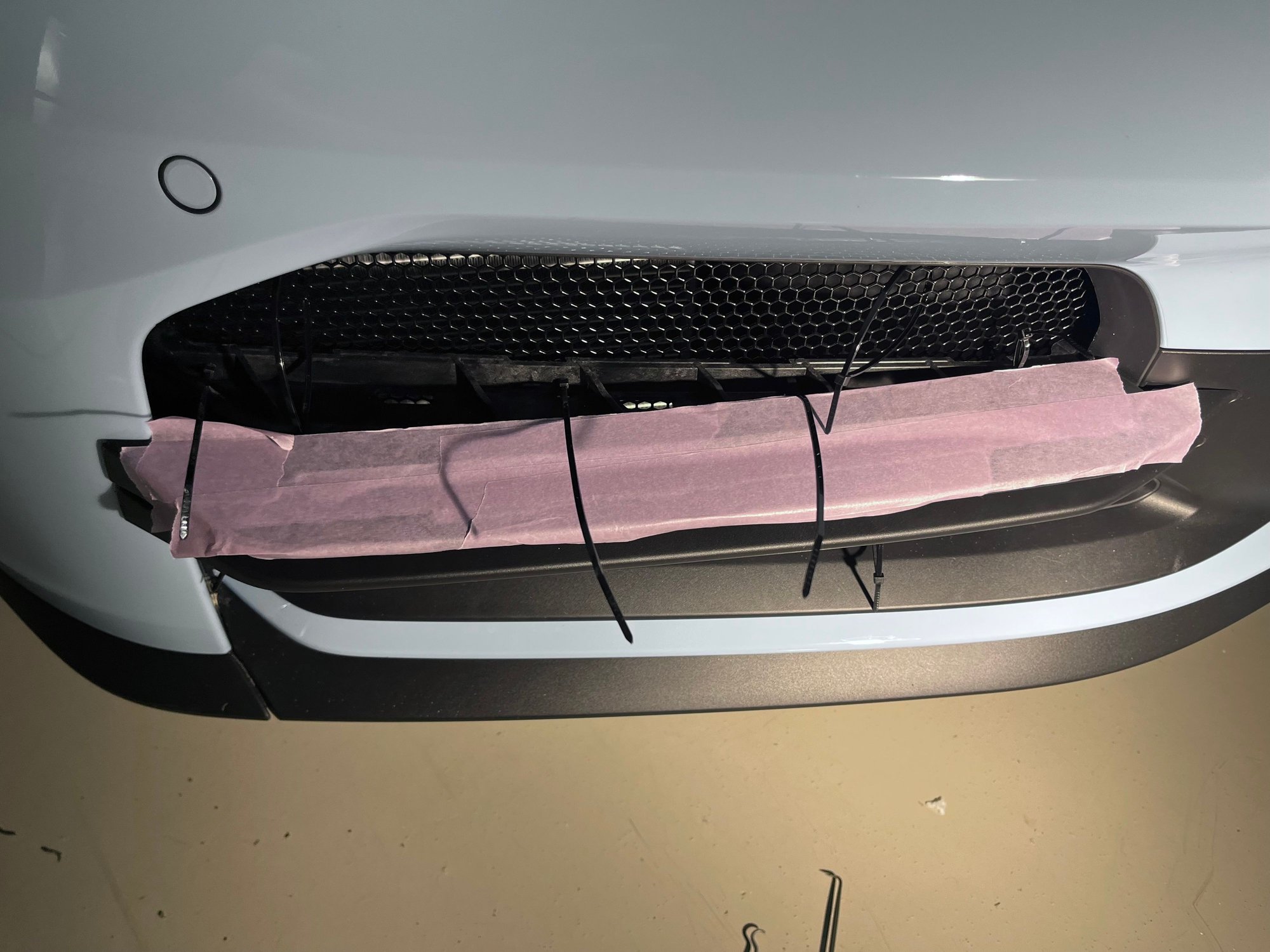 Tape covering the plastic surfaces as they scratch very easily. 