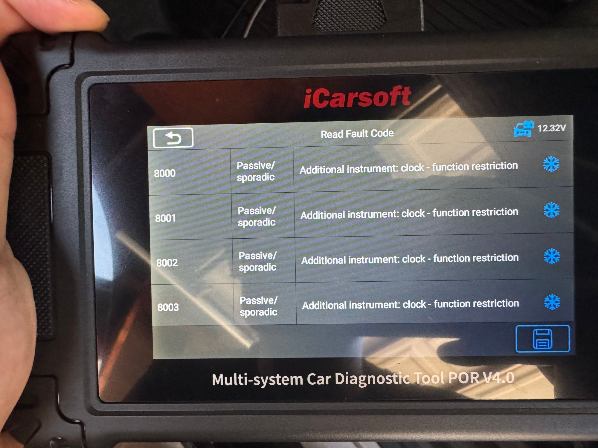 There are 18 fault codes from clock instrument, not sure what these are. And what�s causing it.