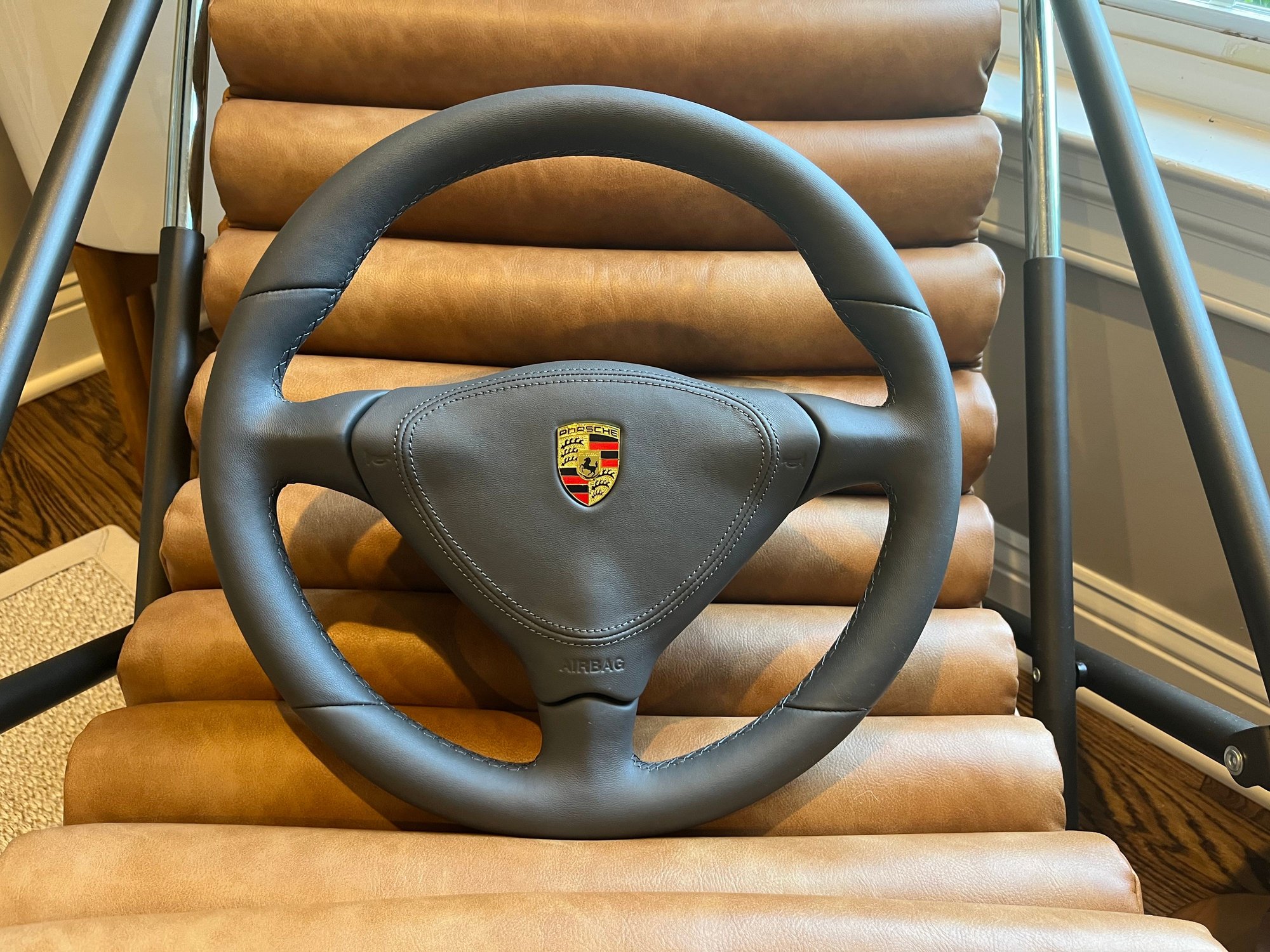 Steering/Suspension - Porsche 911 996 Custom Grey Full Leather Steering Wheel - New - 2000 to 2004 Porsche 911 - Ellicott City, MD 21042, United States