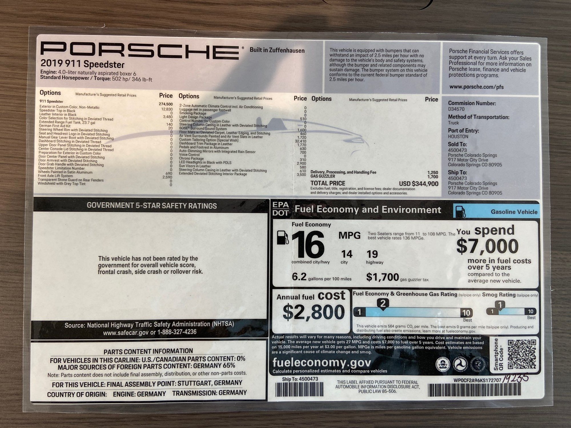 2019 Porsche 911 - 2019 Albert Blue Speedster - Used - VIN WP0CF2A96KS172707 - 4,000 Miles - Manual - Blue - Scarsdale, NY 10583, United States
