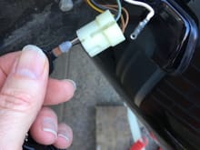 Depin the barrel connector. Now the old harness can be removed. Take note of which pins go where