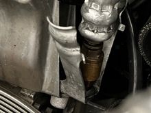 Brass fitting on line going to PS pump. 