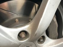 Bedding in new pads cleans up the rotors nicely. Never mind the filthy wheels...