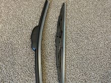 Wiper Tech blade on the left vs Hella on the right