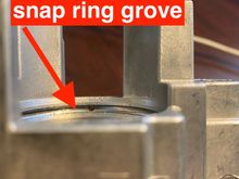 hole I drilled to get the snap ring out