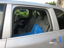 2004 Cayenne S. Left rear door. Door is locked shut, the entire window assembly (frame+glass) is part of the door unit carrier, which is out of the car right now.