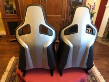 Custom painted silver seat backs