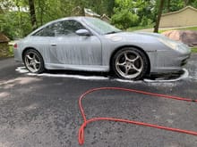 The targa gets a well deserved bath back at home