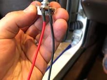 Black and red wires attached to potentiometer
