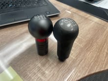 OEM shifter knob versus IXI aftermarket shifter knob