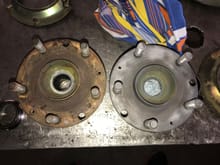 Lightly blasted flange hub on the right.