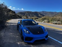 GT4 RS at the top of Highway 33 above Ojai