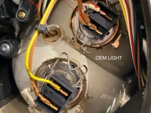 OEM high beam has mystery wire (?) compared to direct aftermarket connector. 