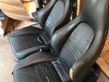 Seats when purchased.  Ripped leather and missing foam.