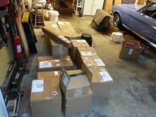 How to update mustang suspension and drive train to drive Porsche like? Boxes, lots and lots of boxes.