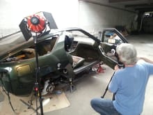 Car being photographed because of the Pascha interior, which inspired John Bell for the flying taxi in "Back to the Future 2"
