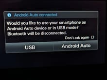 You must choose Android Auto here to continue with your phone connection