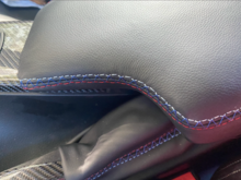 Custom M4 Leather Tricolor stitch cover - close up