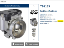 Spectra TB1135 INSIDE DIAMETER: 3-1/4 In. (83 mm)