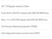 Stock Wheels Specs, Spyder