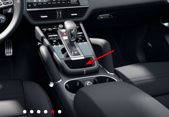 Newer Smartphone slot (wireless charging in center console, not