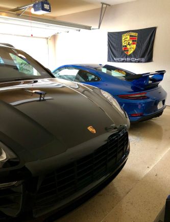 Definitely a Porsche Family. Wife’s 18’ Macan and my 18’ GT3. 

My poor daily, the ZR2, has to sleep outside. 