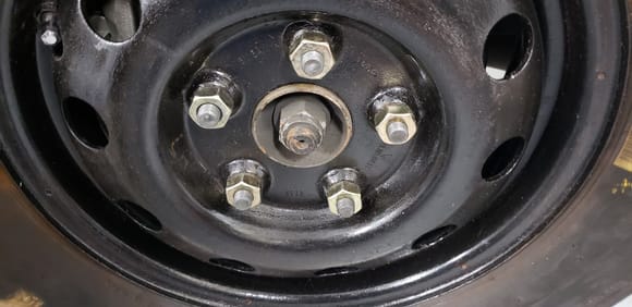 1" steel lug nuts as required by the rules. 