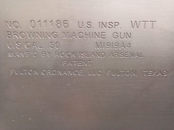 the number is my Son's BD....the INSP. initials are his also. Fulton Ordnance was one of my other business ventures.