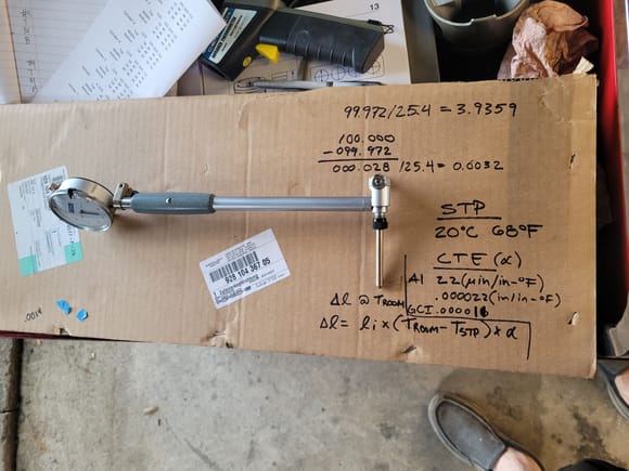 The bore gauge and pregame calculations