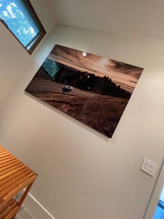 40x60 alum print in the bathroom. a toilet with a view!!!

