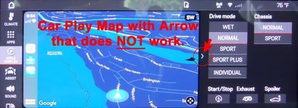 Car Play Map with Arrow that does NOT work.
