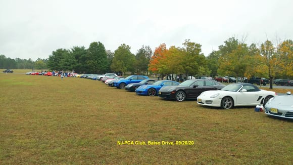 Jersey Shore Region PCA club drive for a social distancing picnic lunch.  Mine is the white one..  and it was the lead car in our mile long parade of Porsches wandering 60 miles though the Pine Barrens of NJ.  Picnic was at Batso State Park.  Total of about 32 cars.