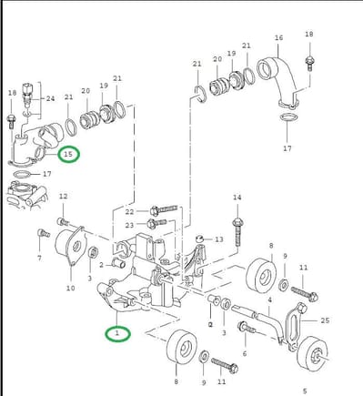 Connection piece and tensioner bracket