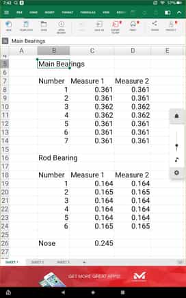 My nose bearing measure was actually 1.219 inches with my caliper. My mic measured 1.245" which is strange. 
