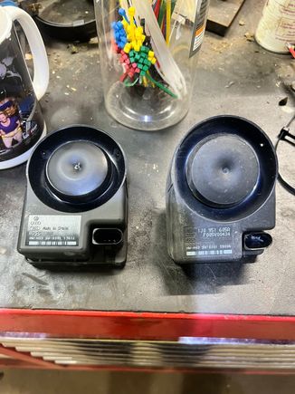 new and old alarm horn