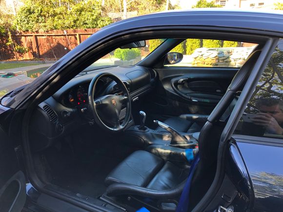 clubsport seats with backs painted Midnight Blue